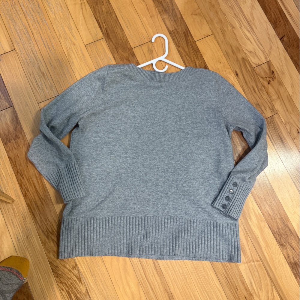 LOFT Gray Crew Neck Sweater